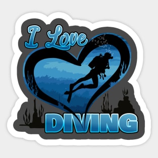 I Love Diving Sticker